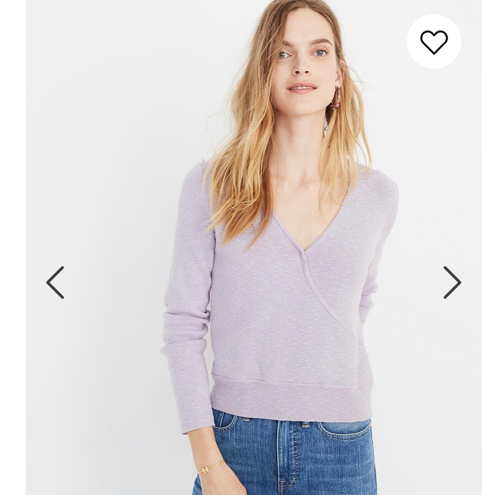 Madewell Purple V-Neck Sweater Lightweight Knit